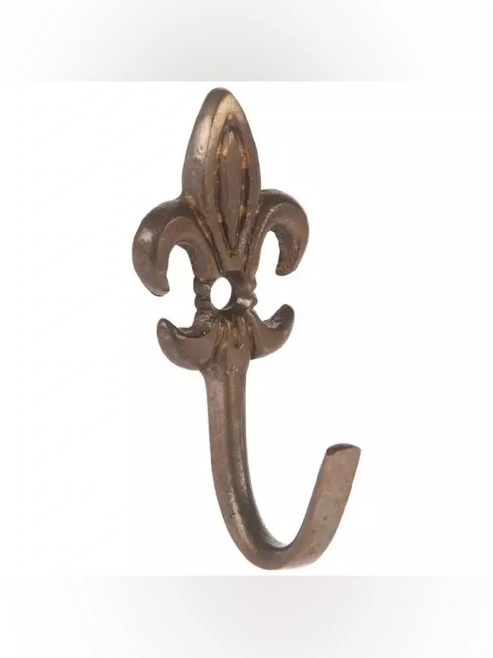 (4) Antique Bronze Fleur-De-Lis Metal Wall Hook